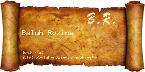 Baluh Rozina névjegykártya